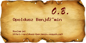 Opoldusz Benjámin névjegykártya